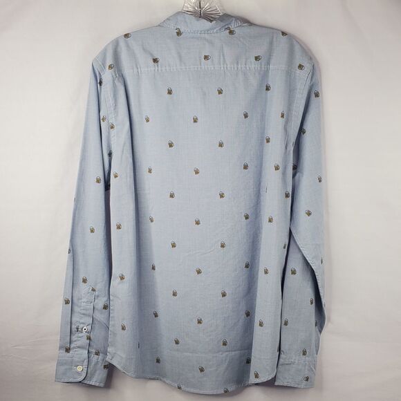 NEW Levi's BEER MUG BAR LONG SLEEVE DRINKING PARTY BARTENDER SHIRT NWT MEDIUM M - Picture 8 of 14